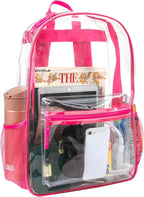 Trail maker Clear Backpack Heavy Duty with Padded Straps, Side Pockets for Kids, Boys, Girls, School, Stadium Approved Events