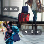 DEZ FURNISHINGS 4-in-1 Travel Compact Blanket Pillow Super Soft Velvet with Luggage Sleeve and Backpack Clip, Navy, 60" W x 45" H