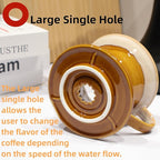 Handmade Ceramic Pour Over Coffee Dripper with 50 Pcs Coffee Filters - Portable Drip Coffee Brewer for Travel, Camping, Office or Home - Artisanal Pottery Gift for Enthusiasts