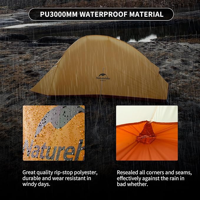 Naturehike Cloud Up Tent, Lightweight Backpacking Tents, Waterproof Ultralight Tent for Camping Hiking Backpacking