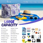 SRISE Large Beach Bag for Women & Men, Beach Bags Waterproof Sandproof, Travel Tote Bag, Swim Pool Bag for Family Outdoor