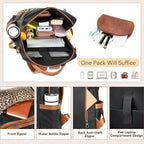 AGLOD Vegan Leather Laptop Backpack for Women 15.6 Inch Work Backpack Purse for Travel College