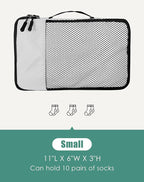 WTREE 4-Piece Packing Cubes Travel Accessories Set for Suitcases - Luggage Organizer Bags with Double Zipper - Mesh Top - Small - Beige