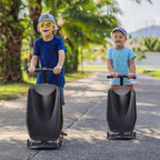 2-in-1 Ride-On Scooter Suitcase for Kids & Adults, 20” Foldable Hardshell Carry-On Luggage for Travel, Lightweight Kids Scooter Bag with Wheels