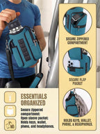 AUPET Magnetic Gym Bag for Men & Women, Small Gym Bag Organizer, Crossbody Magnets Gym Water Bottle Bag Holder Carrier Fits for 18-40oz Owala Yeti Hydro Flask, Workout Pouch for Phone, Keys & Wallet