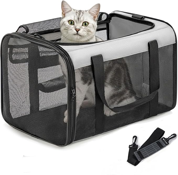 Conlun Soft-Sided Cat Carrier for Small-Medium Cats, Puppies up to 15 Lb, Airline Approved