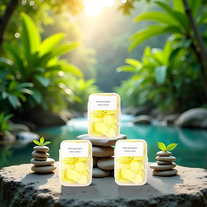 300pcs Portable Hand Washing Soap Sheets, Scented Mini Soap Sheets, Paper Soap for Travel,Disposable Soluble Soap for Outdoor Travel, Camping, Hiking