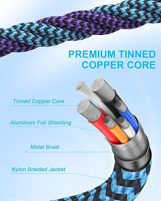 USB C Cable for iPhone Air iPhone 17e 17 Pro Max 17pro 17 16e 16 16pro 15 Pro/Plus, 2pack Woven USB to Usbc Fast Charging Cable, Android C Type Charger Cord for Car Carplay Apple Power Car Play Wire