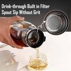Bincoo Glass Cold Brew Coffee Maker with Extended Fine Mesh Filter, Tea Infuser Bottle Iced Coffee Maker with Thick Borosilicate Glass (750ml/24oz)