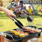 Evanda Camping Kitchen Cooking Utensil Set 10 Piece, Stainless Steel Outdoor Cooking and Grilling Utensil Organizer Travel Set Perfect for Travel, Camping, RVs, BBQs, Picnics, Parties and More