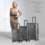 InUSA RESILIENCE Luggage with Spinner Wheels | Spacious Durable Lightweight Hardshell Suitcase, Travel Sets with Handle and Trolley | (20/24/28) 3 Piece Luggage Set | Charcoal