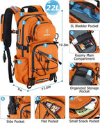 NOOLA Hydration Backpack with 3L Water Bladder, 22L / 25L Water Backpack for Hiking Cycling Biking, Lightweight Hiking Pack