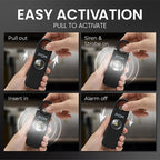 POM Personal Safety Alarm for Women – 130dB Loud Emergency Siren, USB-C Rechargeable with Bright LED Flashlight, Portable Keychain Design for Self Defense, Purse, Backpack & Travel (Black)