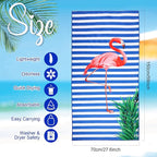 EBOOT 10 Pack Oversized Beach Towel Set Extra Large Pool Towels Microfiber Quick Dry Swim Blanket for Adult Women Men Face Hand Body Bath Travel Pool(Novel Color,28 x 59 Inch,Flamingo)