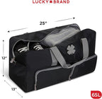 Lucky Travel Duffel Bags 65L, Gym Bag, Travel Bag & Large Duffle Bag for Men, Foldable Overnight Weekender Bags for Women & Men with Adjustable Shoulder Strap, Black
