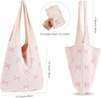 WantGor Crochet Bags, Beach Mesh Tote Bag Womens Shoulder Shopping Handbag Casual Travel Totes Bag Foldable Hobo Bags