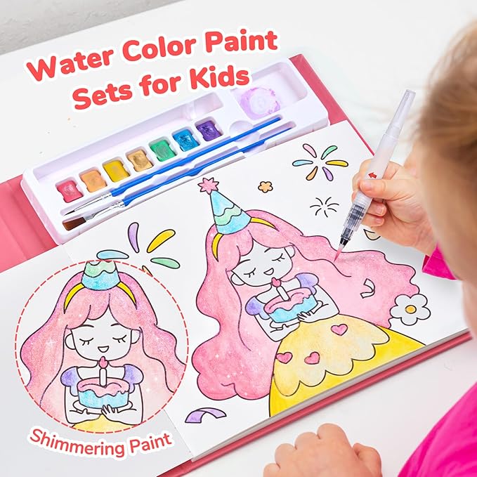 JoyCat Paint with Water Coloring Books for Toddlers, Watercolor Painting Sets for Kids Ages 3-5 4-8, Arts and Crafts Drawing Activities Toy Birthday Gifts for Boys Girls (Party)