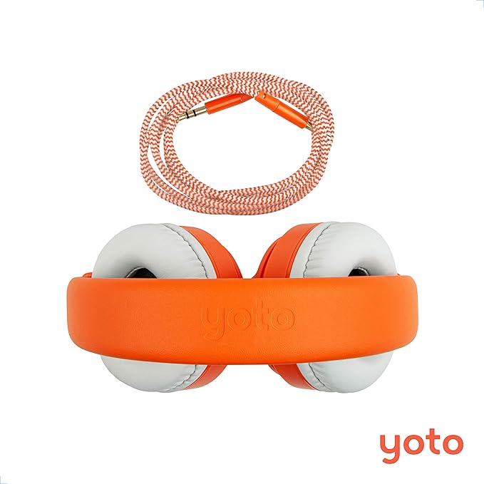 YOTO Wired Headphones – Kids Accessories, Lightweight Adjustable & Foldable Over-Ear Earphones with Travel Bag, Volume-Limiting for Safe Listening & Daisy Chain Feature for Audio Sharing