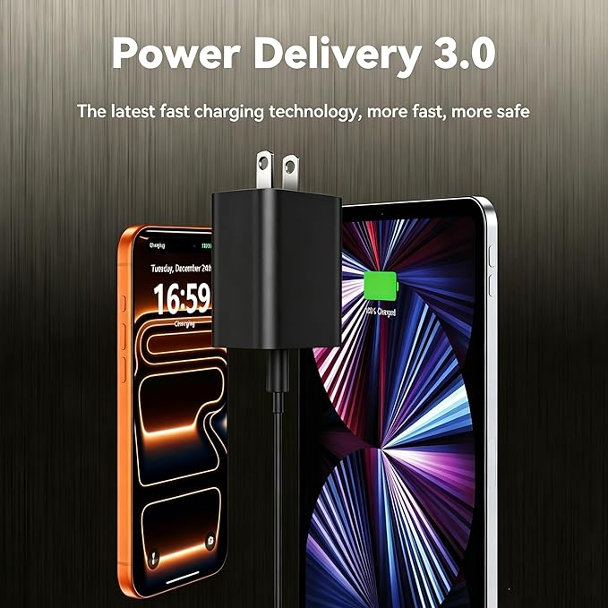 Phone 17 16 15 Charger Fast Charging, 10 FT Long USB C Charger Cord with 20W Type C Fast Phone Charging Block forPhone 17/17 Pro/17 Pro max/Air/Phone 16 15 Pro Max Plus, iPad, Android,Black