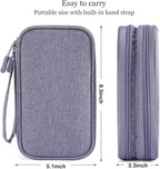 CAAORDKSO Travel Electronic Organizer Pouch Bag, Waterproof Portable Electronic Accessories Storage Multifunctional Case for USB, Cable, Cord, Charger, Phone, Power Bank, Earphone (Purple, Large)