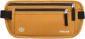 RFID Blocking Money Belt - Passport Holder & Travel Wallet, Slim Hidden Fanny Packs for Women Men - Gold
