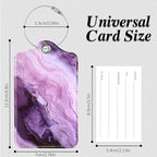 Luggage Tags for Suitcases, 2 Pack Cute PU Leather Luggage Tag TSA Approved with Stainless Steel Loop and Address Card Baggage Tag for Travel&Cruise Ships&Shipping Lavender Marble, by Chelmon