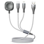 Apple Watch Charger Multi Charging Cable 6FT, Nylon Braided USB AM Port to Lightning Type C USB C Cord iWatch Magnetic Wireless 3 in 1 Charging Wire for iPhone Android Phone and iWatch