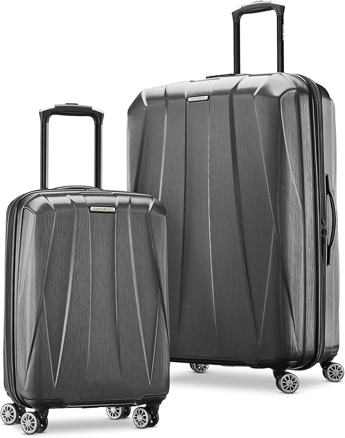 Samsonite Centric 2 Hardside Expandable Luggage with Spinner Wheels, 2-Piece Set (20/24), Black