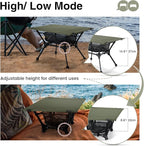 ONETIGRIS Dipper Camping Table, Lightweight Portable Folding Table with Mesh Storage Net, High/Low Options, Ideal for Camping, Hiking, Tailgating, Beach, Picnic, Travel, Backyard
