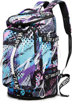 Gym Duffle Bag Backpack with Shoe Compartment,4 ways Travel Backpack for Women and Men,Multi-Functional Weekender bag with Waterproof Layer&Laptop Compartment for Fitness, Travel,Camping