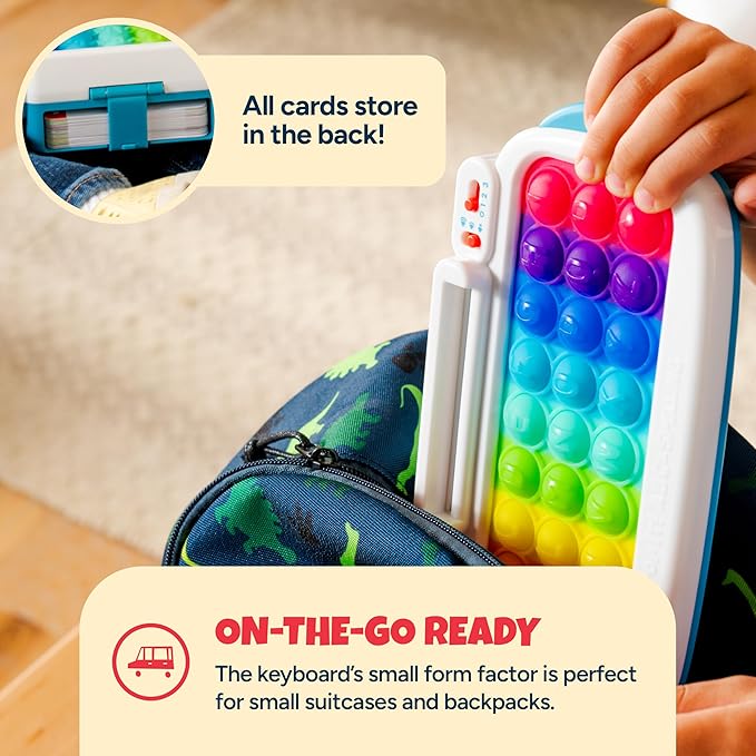 Chuckle & Roar Pop It! ABC & Spelling Keyboard - Multicolor - Smart Letter Guidance with Alphabet Learning Toys - Soft Silicone Keys for Toddler Sensory Toys - Compact Travel Play Kit for Toddlers 1-3