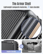 LIGHT FLIGHT Carry On Luggage 22x14x9 Airline Approved, Durable Hard Shell Carry On Suitcases with Wheels, Expandable Hardside Lightweight Travel Luggage with TSA Lock 20 Inch Carry on, Black