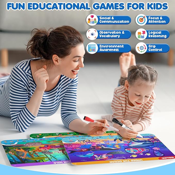Search and Find Activity Books for Kids Ages 3-5, Travel Games Toys for Car Airplane, Road Trip Activities for Kids Games 4-8, Preschool Learning Activities, Educational Seek Game,Gifts for Boys Girls