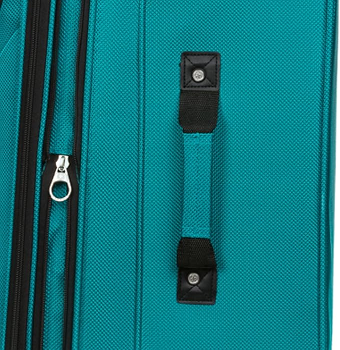 SWISSGEAR Sion Softside Expandable Spinner Luggage Durable Lightweight Travel Suitcase, Teal, Checked-Medium 25-Inch