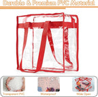 Hoiny Clear Bag for Stadium Events Approved, 12x6x12 Large Transparent Tote Bag with Zipper for Gym Concert Sports Festivals