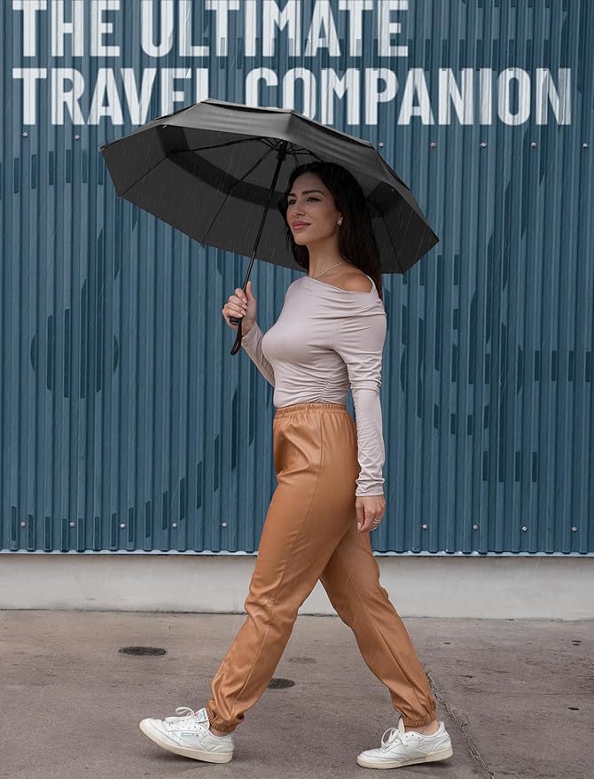 Repel Windproof Travel Umbrella - Compact & Withstands Winds up to 100MPH , Strongest Premium Auto Folding Umbrella for Rain and Sun - Durable, Light & Portable for Women & Men , Fits Backpack & Cars