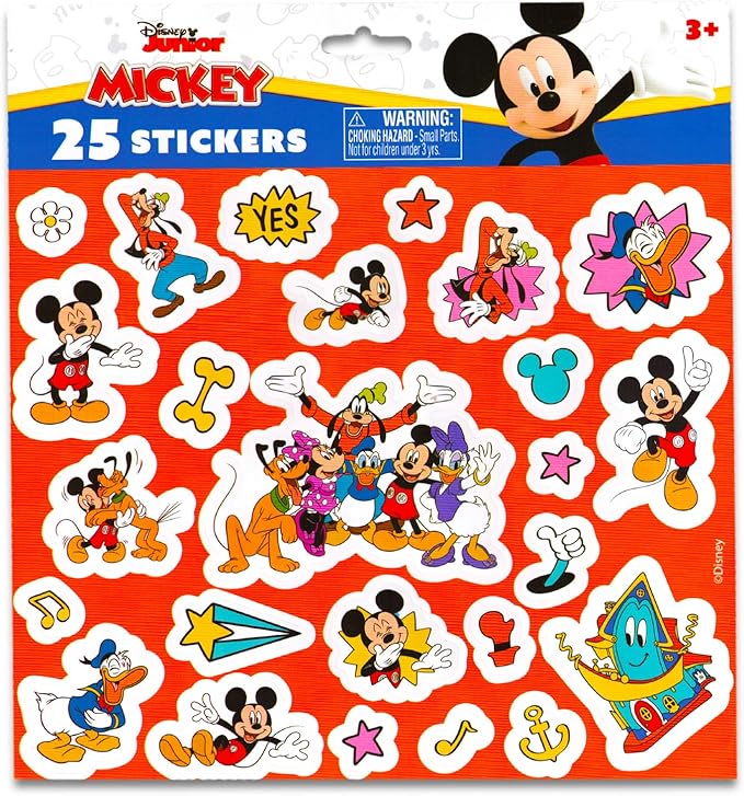 Disney Mickey Mouse Nogginz Set - Bundle with 40 x 50 Inch Lightweight Travel Throw Blanket & Pillow Plus Stickers, More | Kids Super Soft 2 Piece Mickey Bedding Set