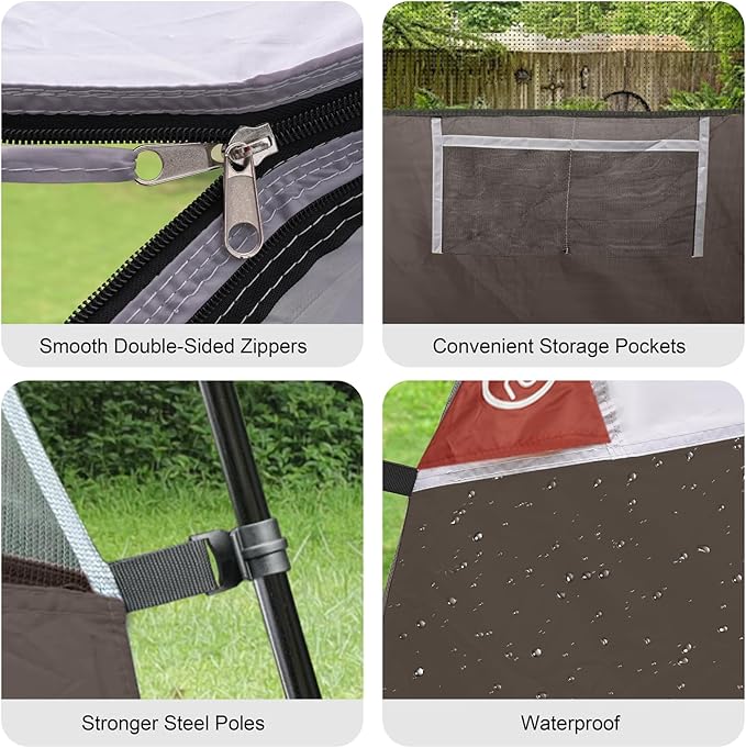 CAMPROS CP Camping Tent 2/4/6 Person, Waterproof Windproof Double Layer Dome Tent, Easy Setup with Large Mesh Windows & Wide Door for Outdoor Camping Backyard