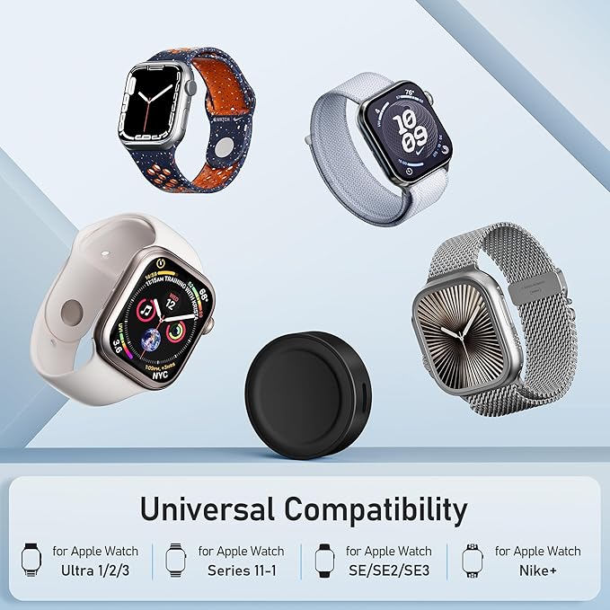 Elebase for 5W Apple Watch 11 USB C Charger,Magnetic USBC Apple Watch Charging Adapter,Wireless iWatch Charger Dock Type C & iPhone Power Port for i Watch Series 10 9 8 7 6 Ultra SE 3,42/46/44mm,Tesla