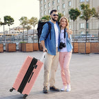Sweetcrispy Carry on Suitcase, 29IN Luggage with Spinner Wheels, Hard Shell ABS, TSA Lock, Pale Pink