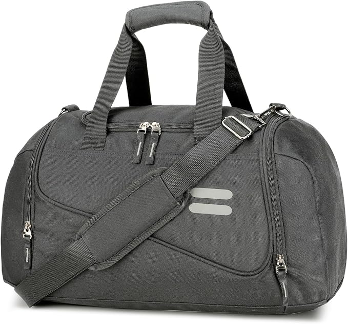 Gym Bag for Men & Women - 30L Duffel Bag with Shoe Compartment, Weekender Water Resistant Duffle Bag for Travel, Sports, Fitness & Workouts, DarkGray
