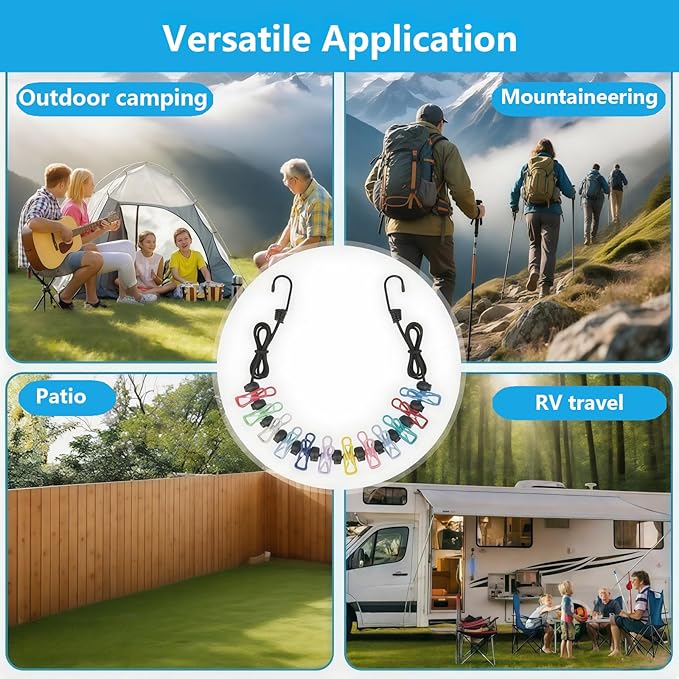Portable Magnetic Clothesline for Cruise Ship Cabin, Travel Clothesline with 12 Clips and Carry Bag, Rubber-Coated Non-Scratch Magnets for Cruise, RV & Hotel