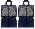 Shoe Bags For Travel, Used As For Storage or Shoe Travel Bag, Space Saving When Travelling With This Travel Shoe Bags For Packing, Featuring Waterproof Nylon Sneaker Bag. (Navy, 2 Pack, Medium)