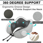 urnexttour Travel Pillow and Blanket Set Neck Pillows Travel Essentials with Sleep Mask for Airplane Car Memory Foam Grey