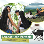 2 Pack Compact Camping Chairs Portable Folding for Outside with Carry Bag Lightweight Moon Chairs for Travel Picnic Hiking Beach Fishing, 600D Oxford, Supports 330lbs(White, Black)