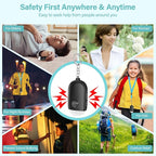 Hion Personal Safety Alarm for Women, 3 Pack Rechargeable 130dB Self Defense Keychain with LED Flashlight, Emergency Safe Sound Security Alarm for Children Elderly, White+Pink+Black