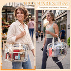 Abbylike Clear Bag Large Heavy Duty Tote for Stadium Events 20" Duffle Transparent Gym Bag for Sport Event Travel Makeup Work