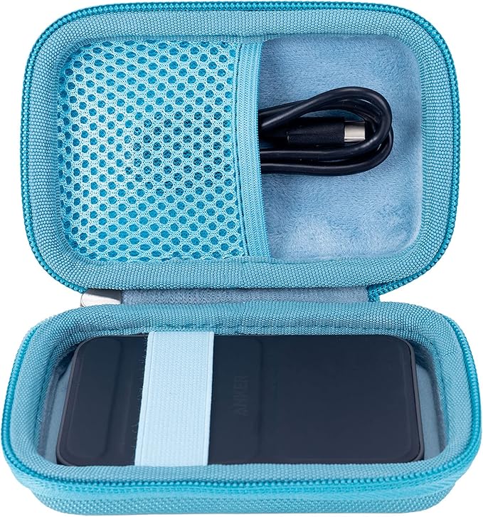 Khanka Hard Travel Case Replacement for Anker 621/622 / 633 Magnetic Battery (MagGo), 5000mAh 10000mAh Magnetic Wireless Portable Charger, Case Only (Blue)