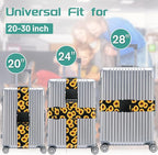 Slohif Luggage Straps for Suitcases Travel Belt Accessories Luggage Connector Identifiers 2 Pack Over Handle with Buckle Unique Nylon Adjustable Strap for Sleeping Bag Car Seat Sunflower