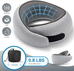 SZXYX Neck Travel Pillows - 100% Pure Memory Foam Neck Pillow for Airplanes, Comfortable Breathable Cover, 360° Support Stowable Pillows for Sleeping, Car, Airport Travel Essentials, Gray